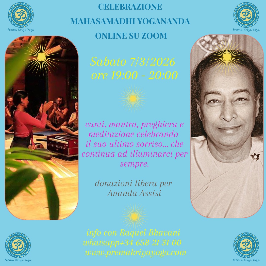 PREMA KRIYA YOGA - IT - mahasamadhi yogananda 7.3.2026